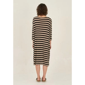 LINEN JERSEY STRIPE DRESS-Dresses-GRADE AND GATHER-Coriander