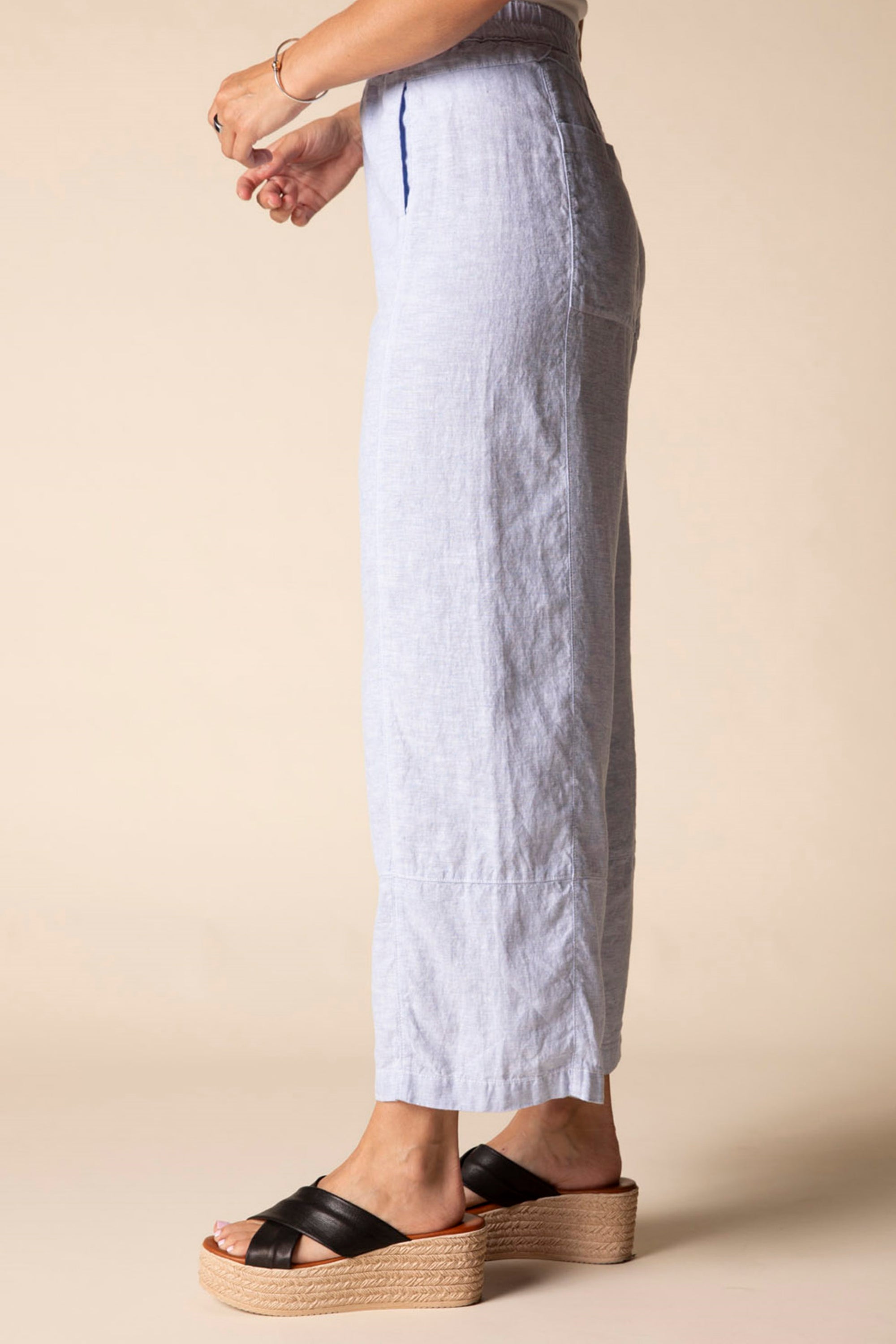 LINEN PANT | SEAMED CROP-Bottom-HABITAT-Coriander