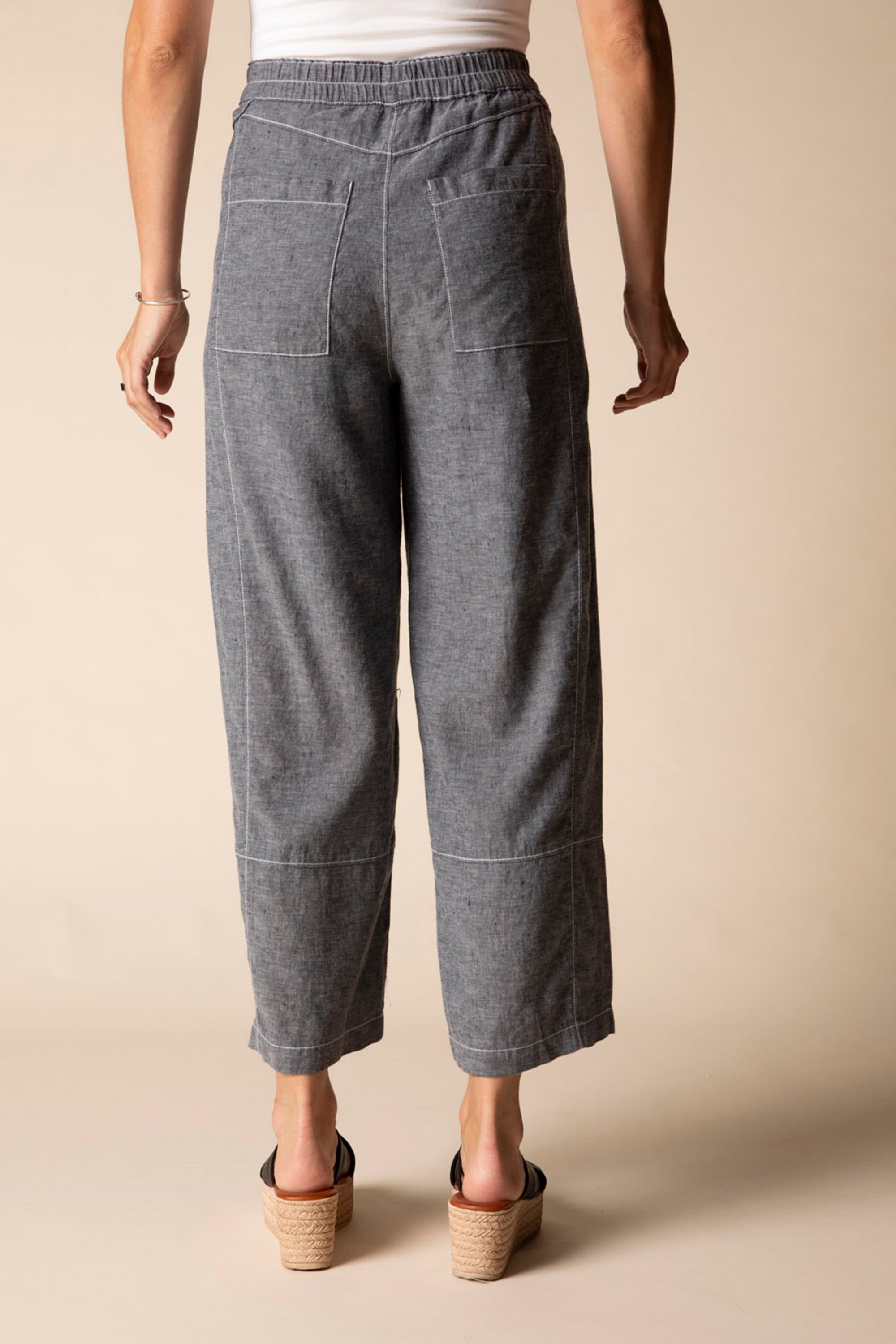 LINEN PANT | SEAMED CROP-Bottom-HABITAT-Coriander