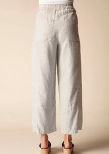 LINEN PANT | SEAMED CROP-Bottom-HABITAT-SMALL-OATMEAL-Coriander