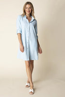 LINEN SHIRT DRESS | GATHERED BACK-Dress-HABITAT-Coriander