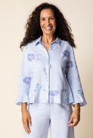 LINEN SHIRT | FLOUNCE: CORNFLOWER-Top-HABITAT-SMALL-CORNFLOWER-Coriander