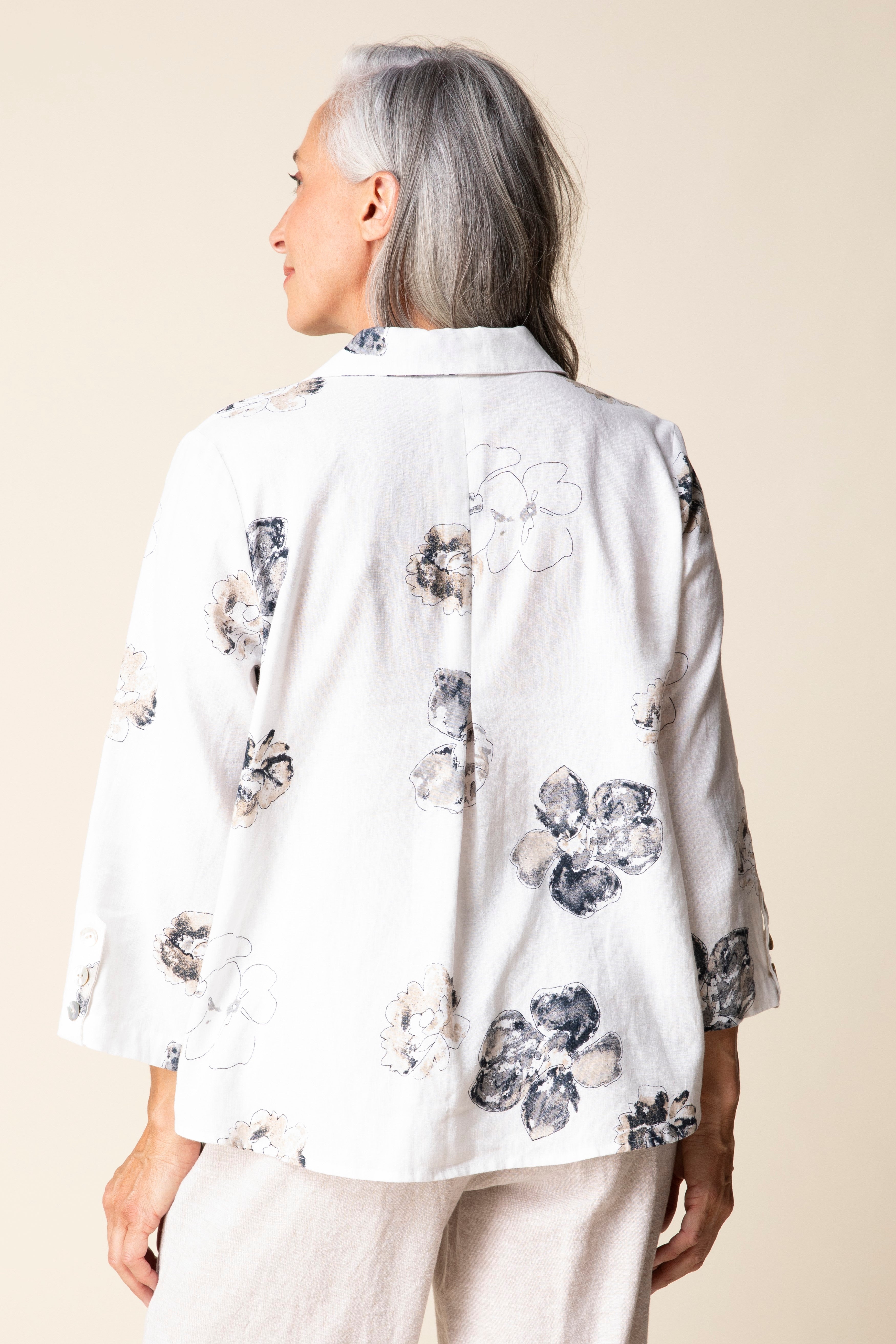 LINEN SHIRT JACKET| RETRO SWING-Top-HABITAT-Coriander