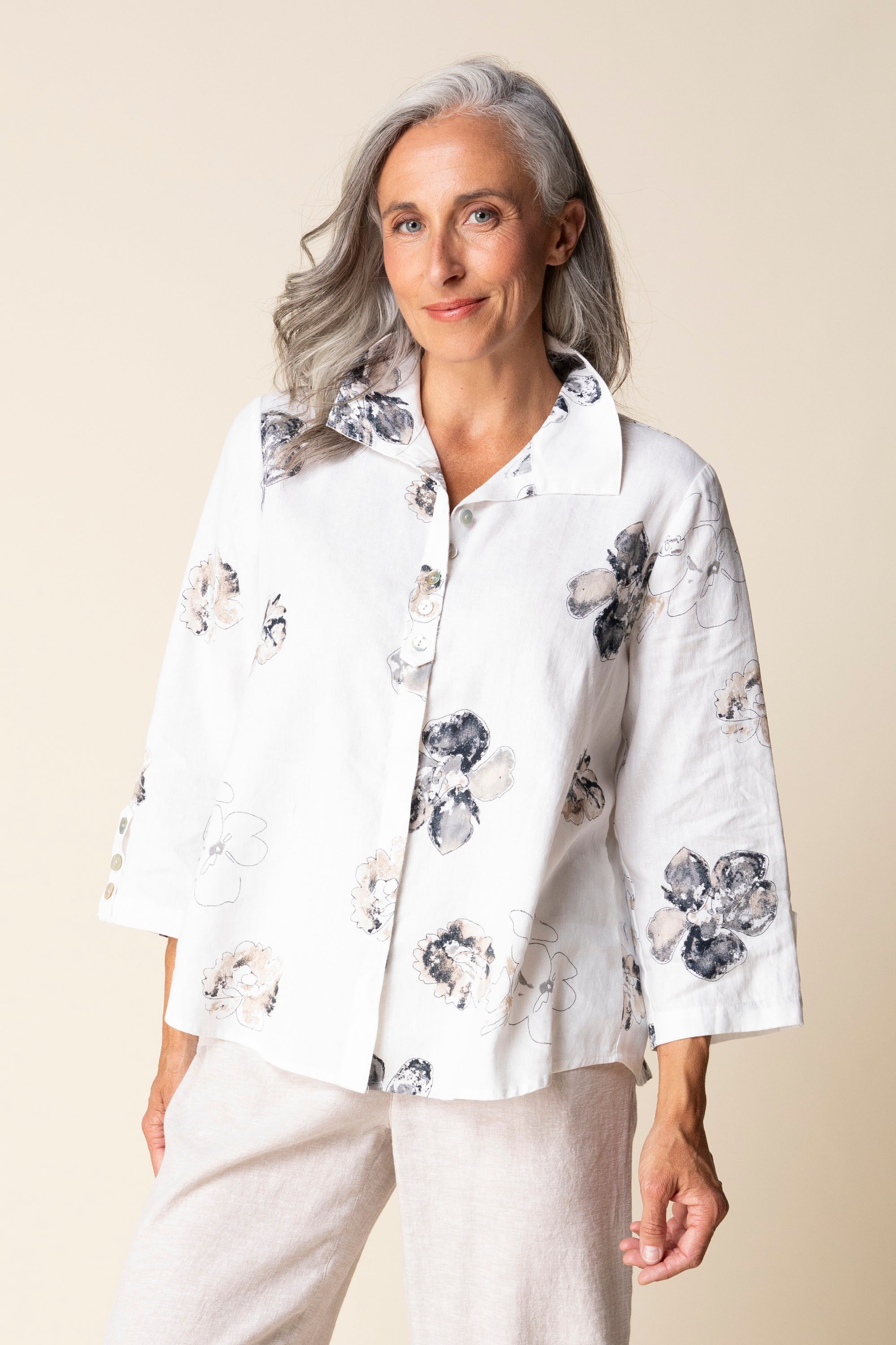 LINEN SHIRT JACKET| RETRO SWING-Top-HABITAT-SMALL-WHITE-Coriander
