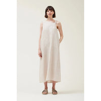 LINEN WORK DRESS-Dresses-GRADE AND GATHER-SMALL-GREIGE-Coriander