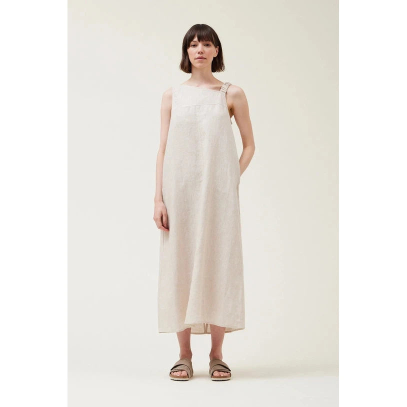 LINEN WORK DRESS-Dresses-GRADE AND GATHER-SMALL-GREIGE-Coriander