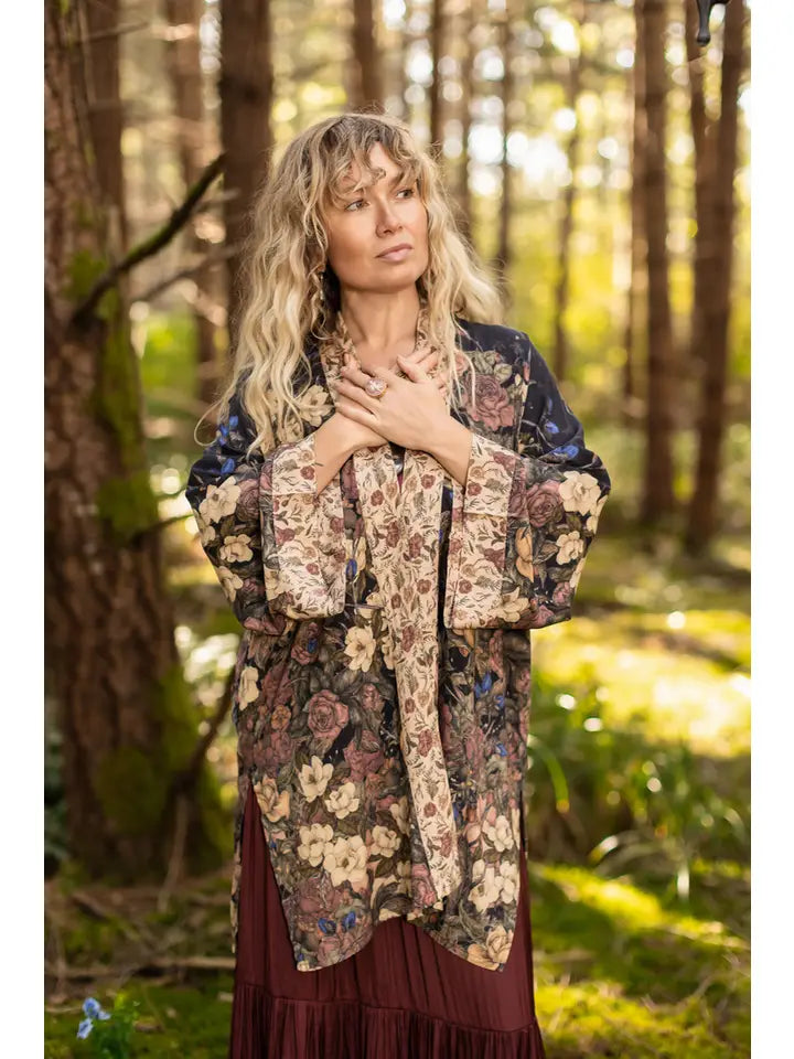 LIONHEART MATINEE DUSTER KIMONO | FLORALS & NARNIA-Jackets & Sweaters-MARKET OF STARS-Coriander