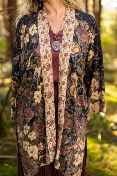 LIONHEART MATINEE DUSTER KIMONO | FLORALS & NARNIA-Jackets & Sweaters-MARKET OF STARS-Coriander