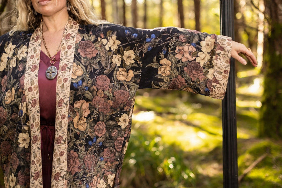LIONHEART MATINEE DUSTER KIMONO | FLORALS & NARNIA-Jackets & Sweaters-MARKET OF STARS-Coriander