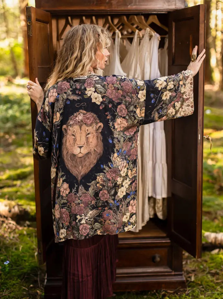 LIONHEART MATINEE DUSTER KIMONO | FLORALS & NARNIA-Jackets & Sweaters-MARKET OF STARS-Coriander