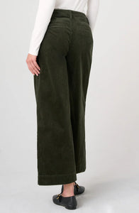 WIDE LEG CORDUROY TROUSER | MID-RISE CROP-Bottom-LIVERPOOL-Coriander