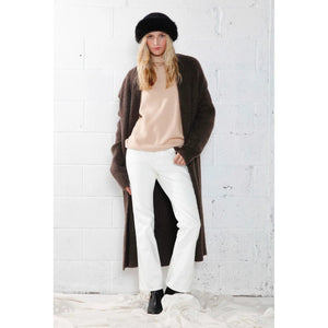 LONG CARDI | WIDE SHAWL COLLAR-Jackets & Sweaters-LOOK BY M-MOCHA-Coriander