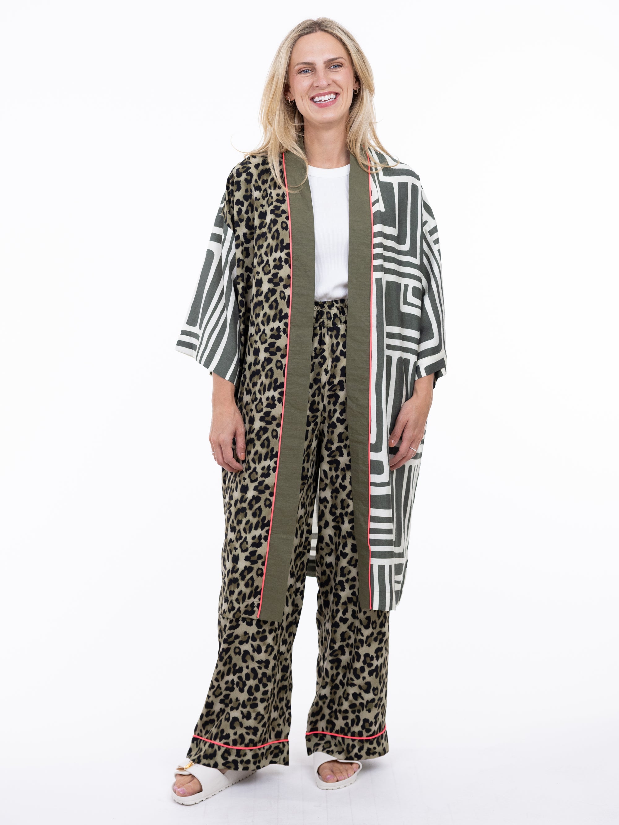 LONG CARDIGAN | AFTERNOON-Jackets & Sweaters-SHANNON PASSERO-ONE-ADVENTURE ANIMAL PRN-Coriander