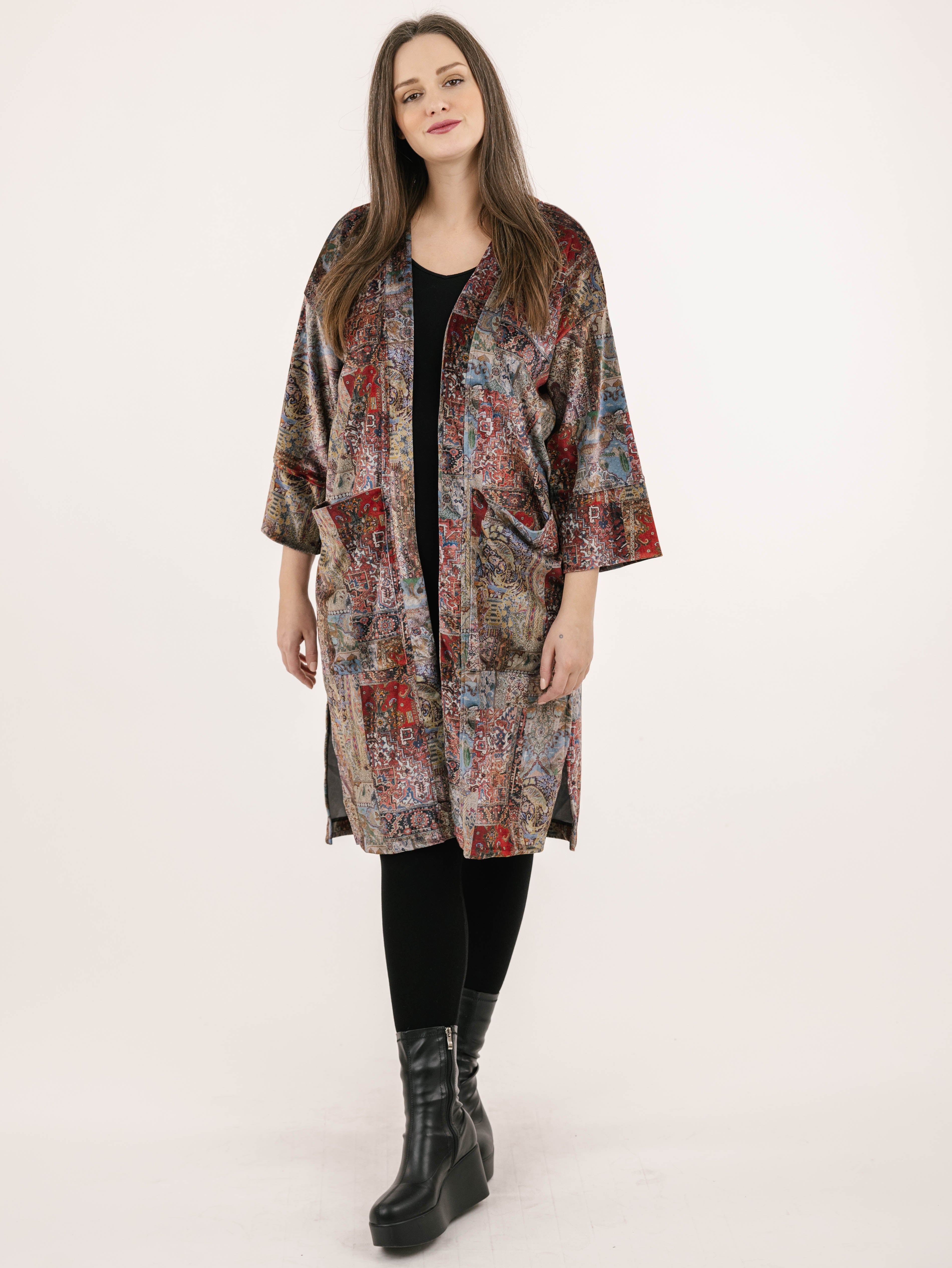 LONG CARDIGAN | ANNE VELVET VELVET-Jackets & Sweaters-SHANNON PASSERO-Coriander