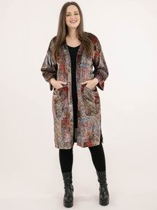 LONG CARDIGAN | ANNE VELVET VELVET-Jackets & Sweaters-SHANNON PASSERO-SMALL-MED-PERSIAN PRINT-Coriander