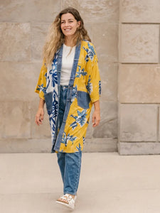 LONG CARDIGAN | JANIS: YELLOW PALM-Jackets & Sweaters-SHANNON PASSERO-Coriander