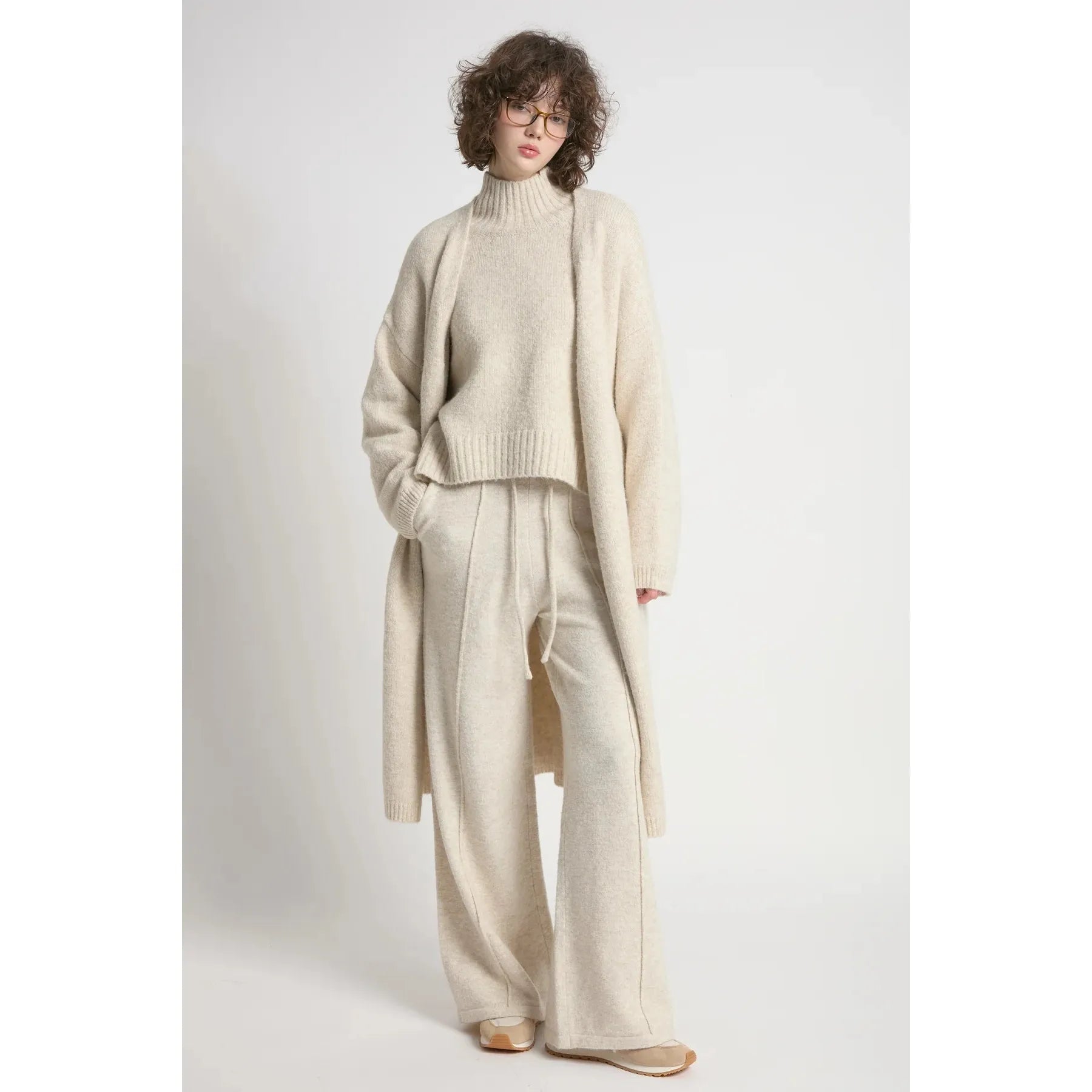LONG CARDIGAN | SOFT FLOWING-Jackets & Sweaters-LOOK BY M-Coriander