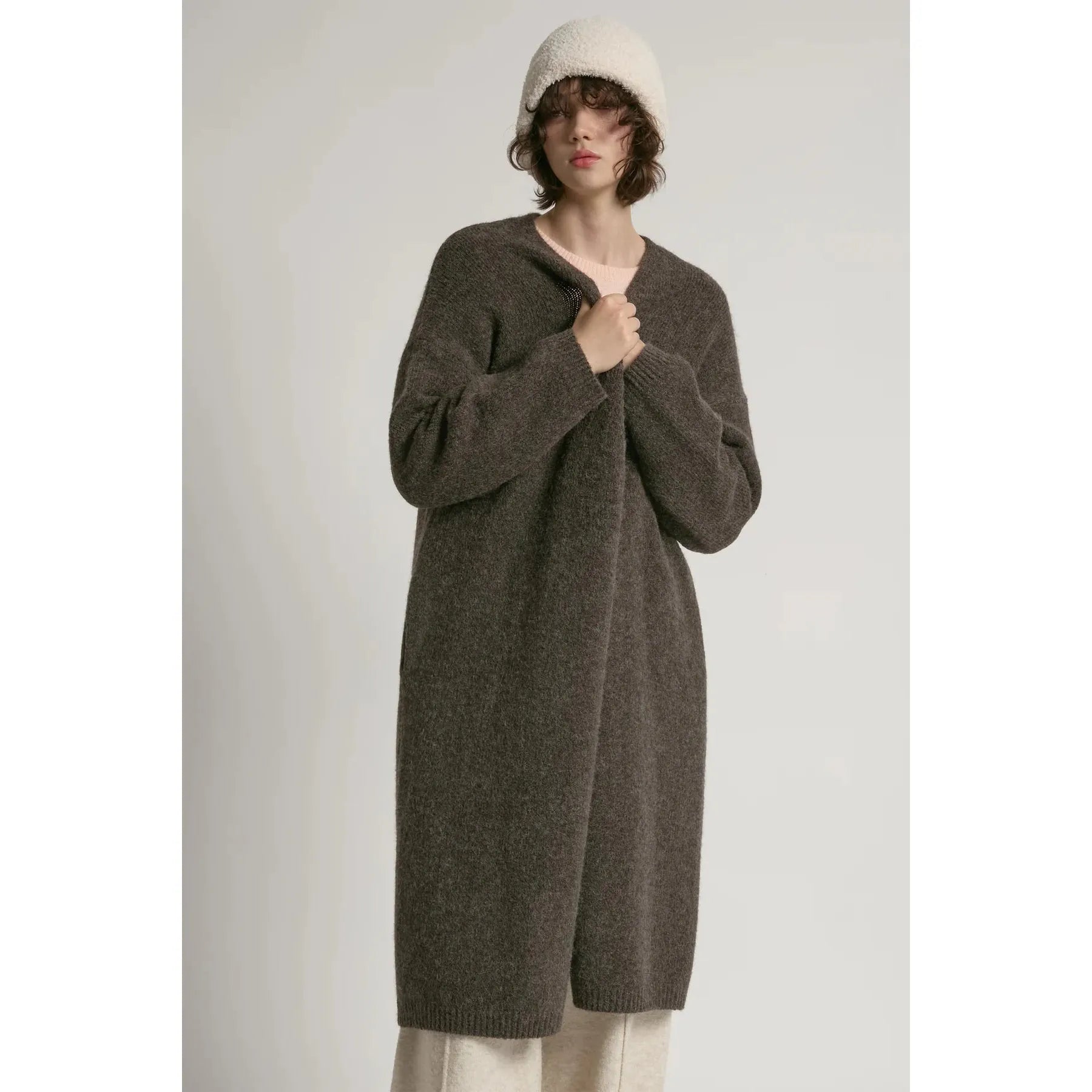 LONG CARDIGAN | SOFT FLOWING-Jackets & Sweaters-LOOK BY M-Coriander