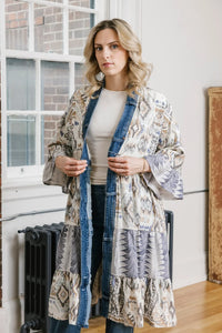 LONG CARDIGAN | YING: PETAL PRINT-Jackets & Sweaters-SHANNON PASSERO-ONE-PETAL PRINT MIX-Coriander