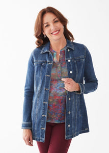 LONG DENIM JACKET-Jackets & Sweaters-FRENCH DRESSING JEANS-SMALL-MEDIUM WASH-Coriander