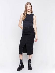 LONG DENIM SKIRT-Bottoms-CHARLIE B-Coriander