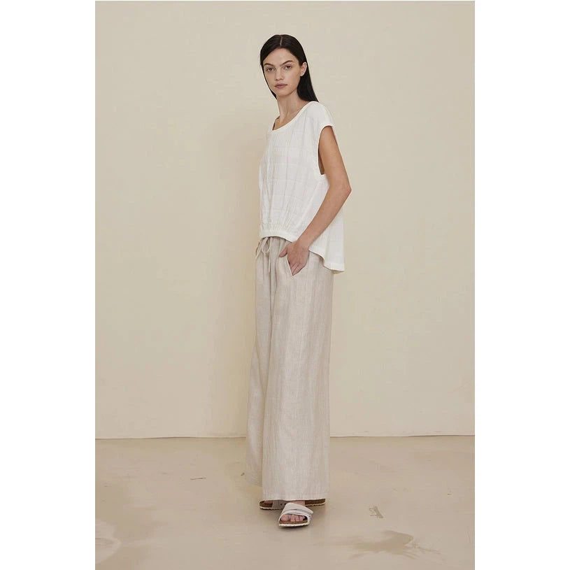 LONG LINE LINEN PANT-Bottoms-GRADE AND GATHER-Coriander