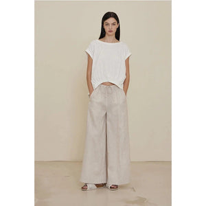 LONG LINE LINEN PANT-Bottoms-GRADE AND GATHER-SMALL-GREIGE-Coriander