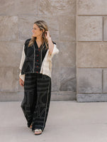 LONG PANT | LANI-Bottom-SHANNON PASSERO-SMALL-ART DECO PRINT-BLACK-Coriander