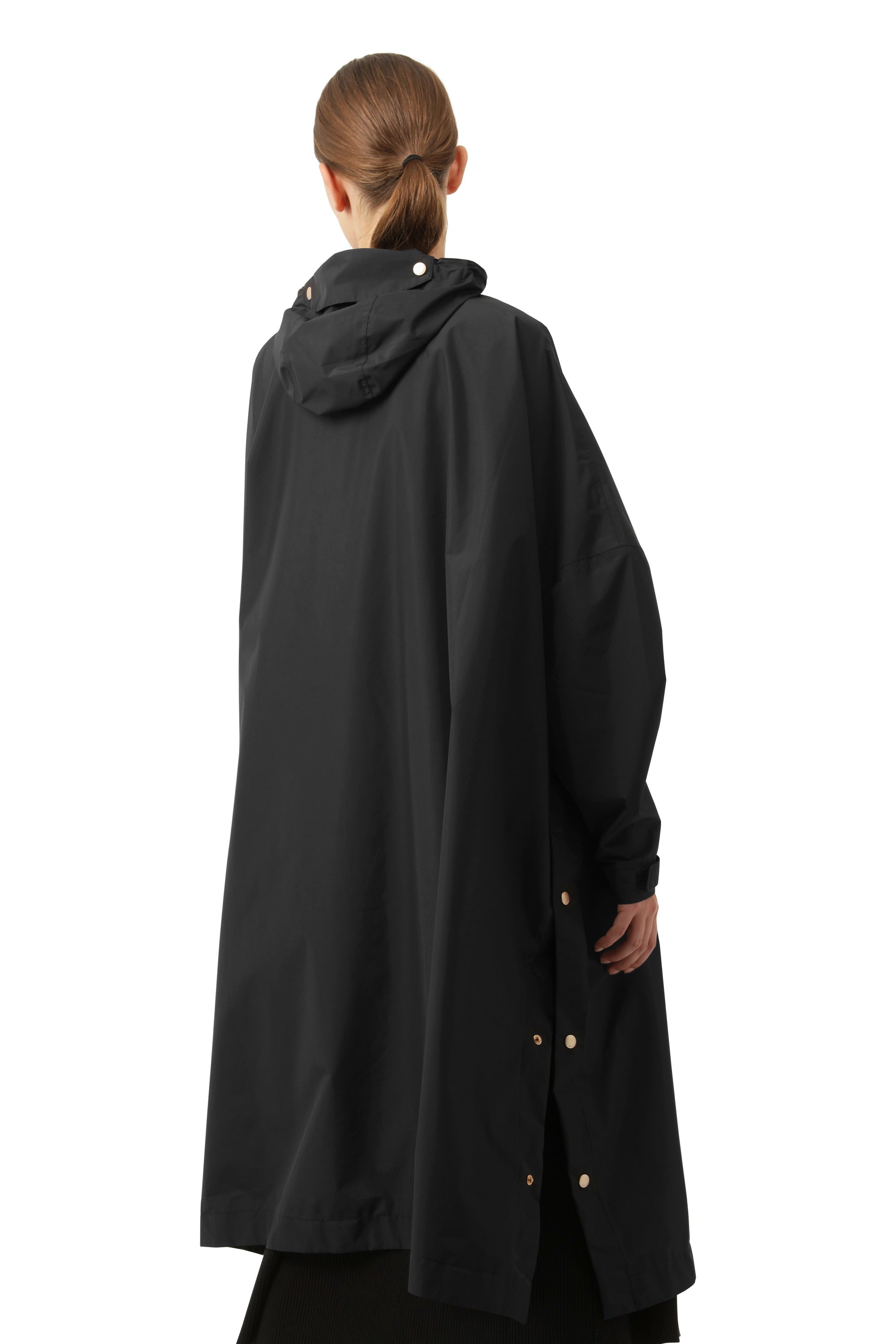 LONG RAIN PONCHO WITH SLEEVES-Jackets & Sweaters-ILSE JACOBSEN-Coriander