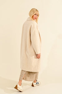 LONG SHEEPSKIN EFFECT COAT-Jackets & Sweaters-MOLLY BRACKEN-Coriander