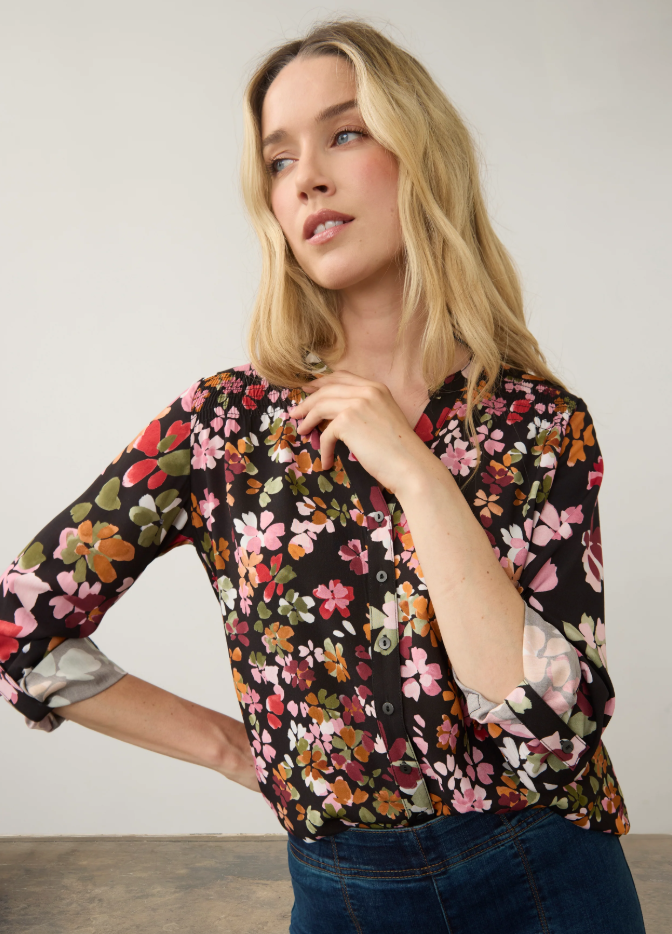 LONG SLEEVE BUTTON UP | FLORAL