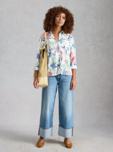 LONG SLEEVE BUTTON UP | SOPHIE-Top-WHITE STUFF-Coriander