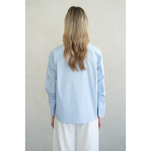 L/S COTTON SHIRT | ELASTIC SLEEVE BAND-Tops-ELLE GREY-Coriander