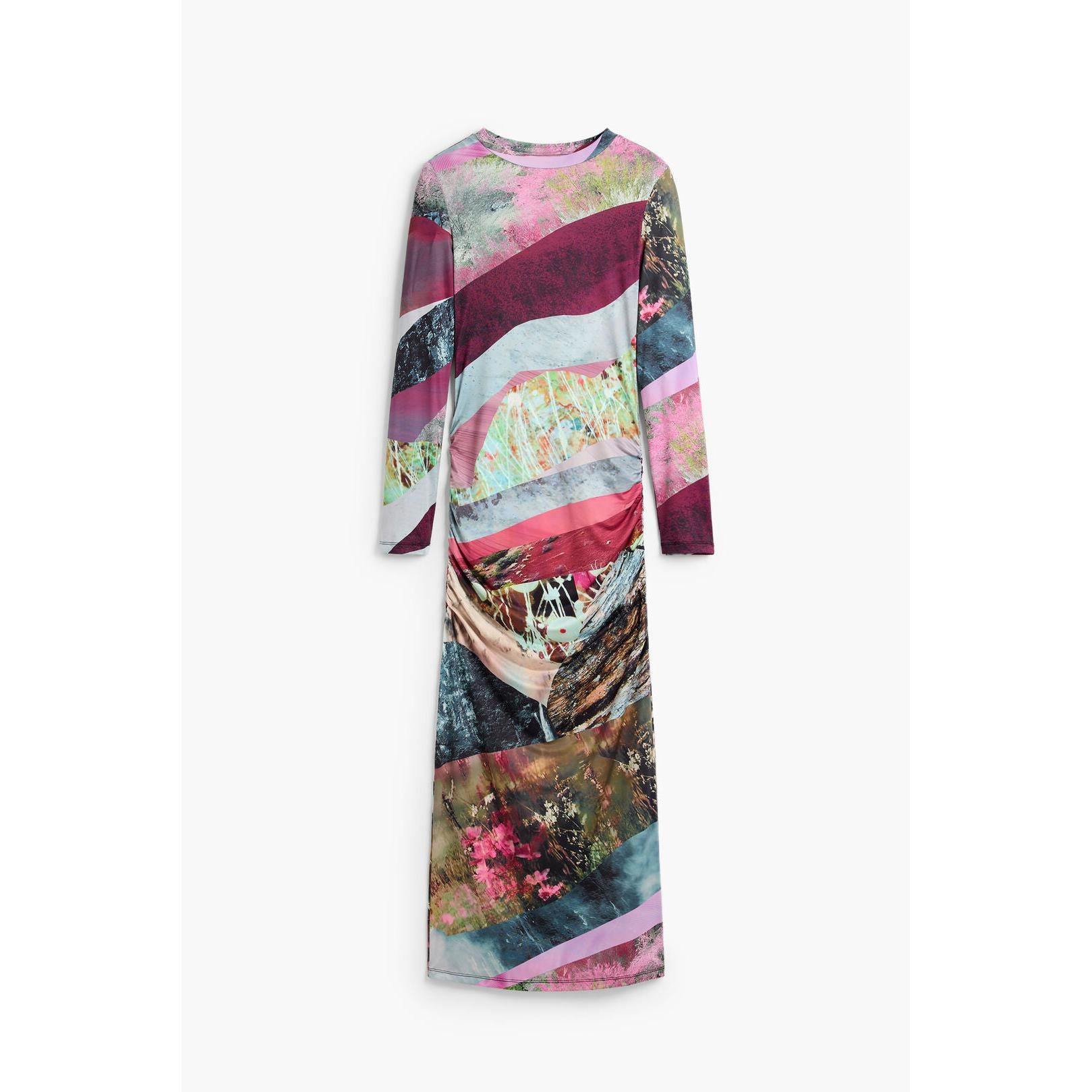 LONG SLEEVE FITTED DRESS-Uncategorised-DESIGUAL-SMALL-TUTTI FRUTI-Coriander