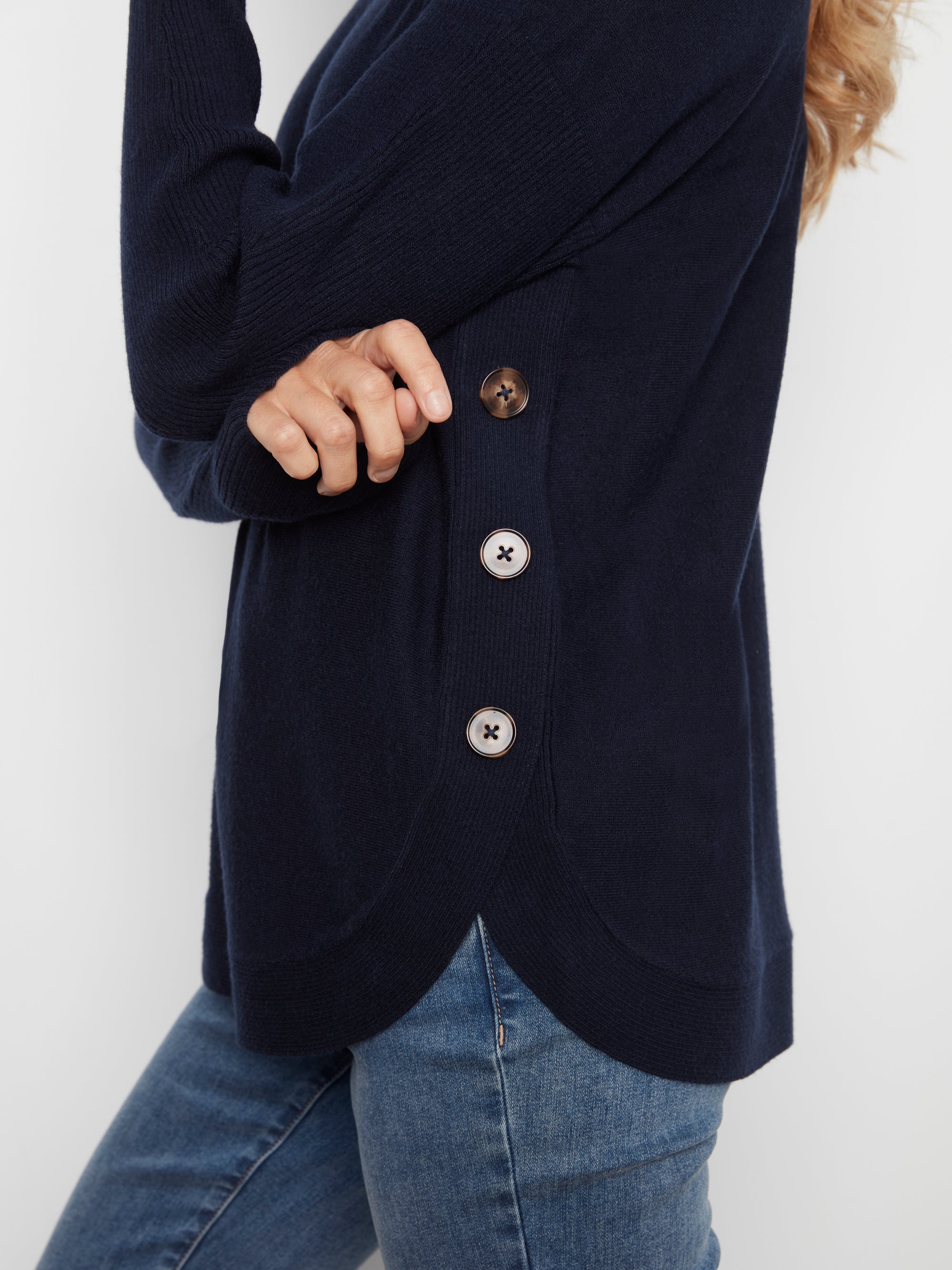 L/S PULLOVER SWEATER | BOAT NECK with BUTTONS-Jackets & Sweaters-CHARLIE B-Coriander