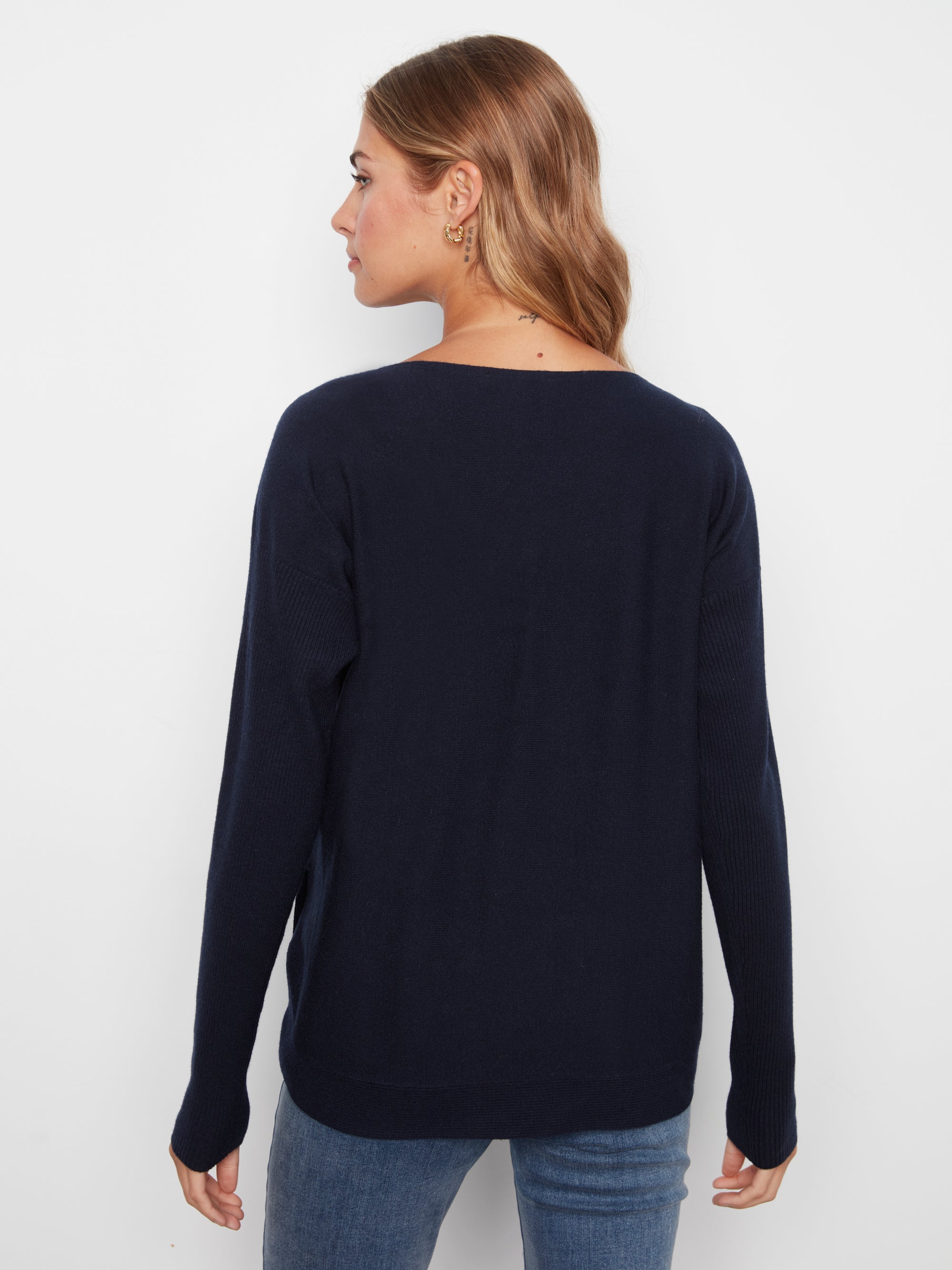 L/S PULLOVER SWEATER | BOAT NECK with BUTTONS-Jackets & Sweaters-CHARLIE B-Coriander