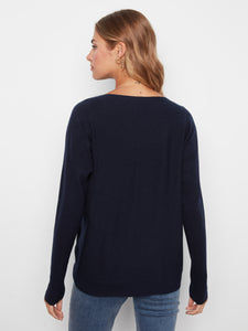 L/S PULLOVER SWEATER | BOAT NECK with BUTTONS-Jackets & Sweaters-CHARLIE B-Coriander