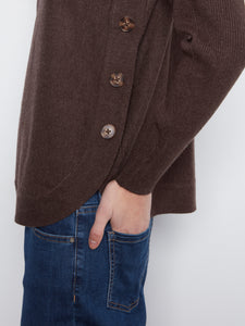 L/S PULLOVER SWEATER | BOAT NECK with BUTTONS-Jackets & Sweaters-CHARLIE B-Coriander