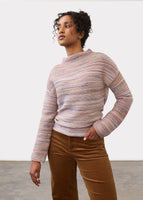 LONG SLEEVE PULLOVER SWEATER | BOAT NECK: SPACEDYE-Jackets & Sweaters-FRENCH DRESSING JEANS-SMALL-MULTI SPACEDYE-Coriander