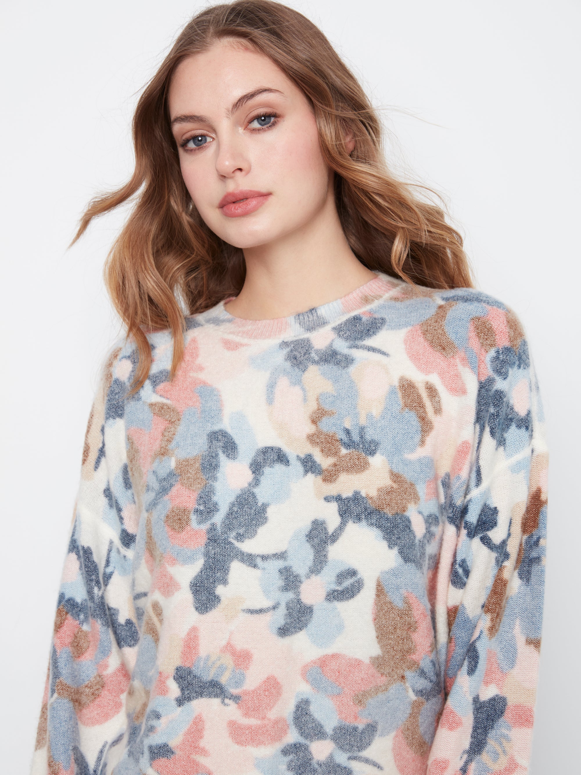 L/S PULLOVER SWEATER | REVERSIBLE PRINT-Jackets & Sweaters-CHARLIE B-Coriander