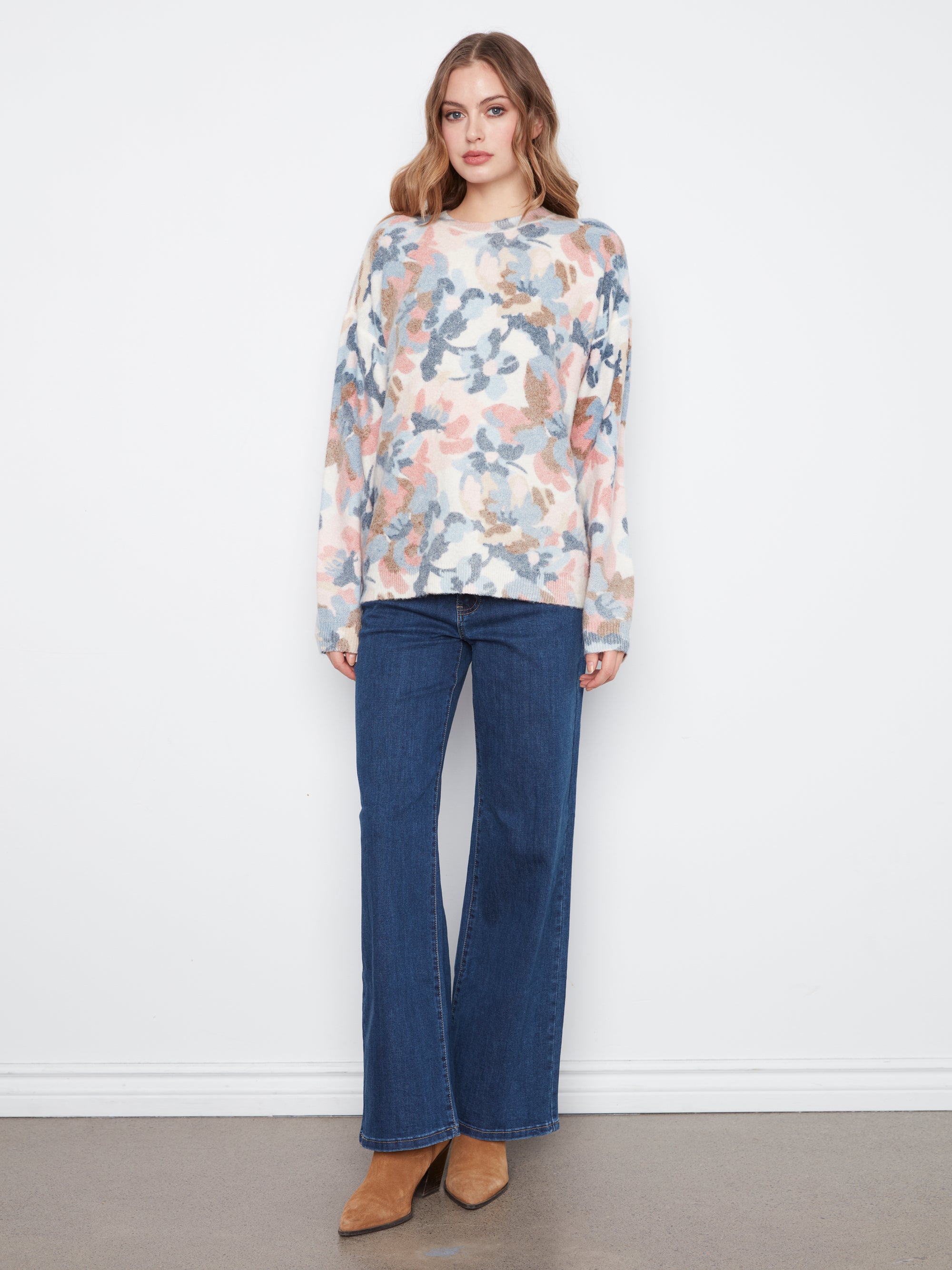 L/S PULLOVER SWEATER | REVERSIBLE PRINT-Jackets & Sweaters-CHARLIE B-Coriander