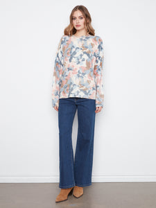 L/S PULLOVER SWEATER | REVERSIBLE PRINT-Jackets & Sweaters-CHARLIE B-Coriander