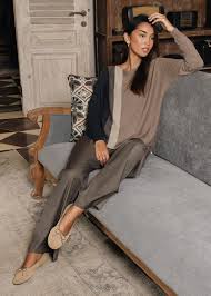 LONG SLEEVE PULLOVER SWEATER | VERTICAL LINE-Jackets & Sweaters-ZAKET & PLOVER-Coriander