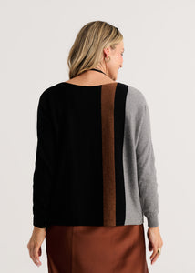 LONG SLEEVE PULLOVER SWEATER | VERTICAL LINE-Jackets & Sweaters-ZAKET & PLOVER-Coriander
