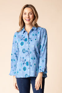 L/S SHIRT | SHAPED CRINKLE-Tops-HABITAT-Coriander