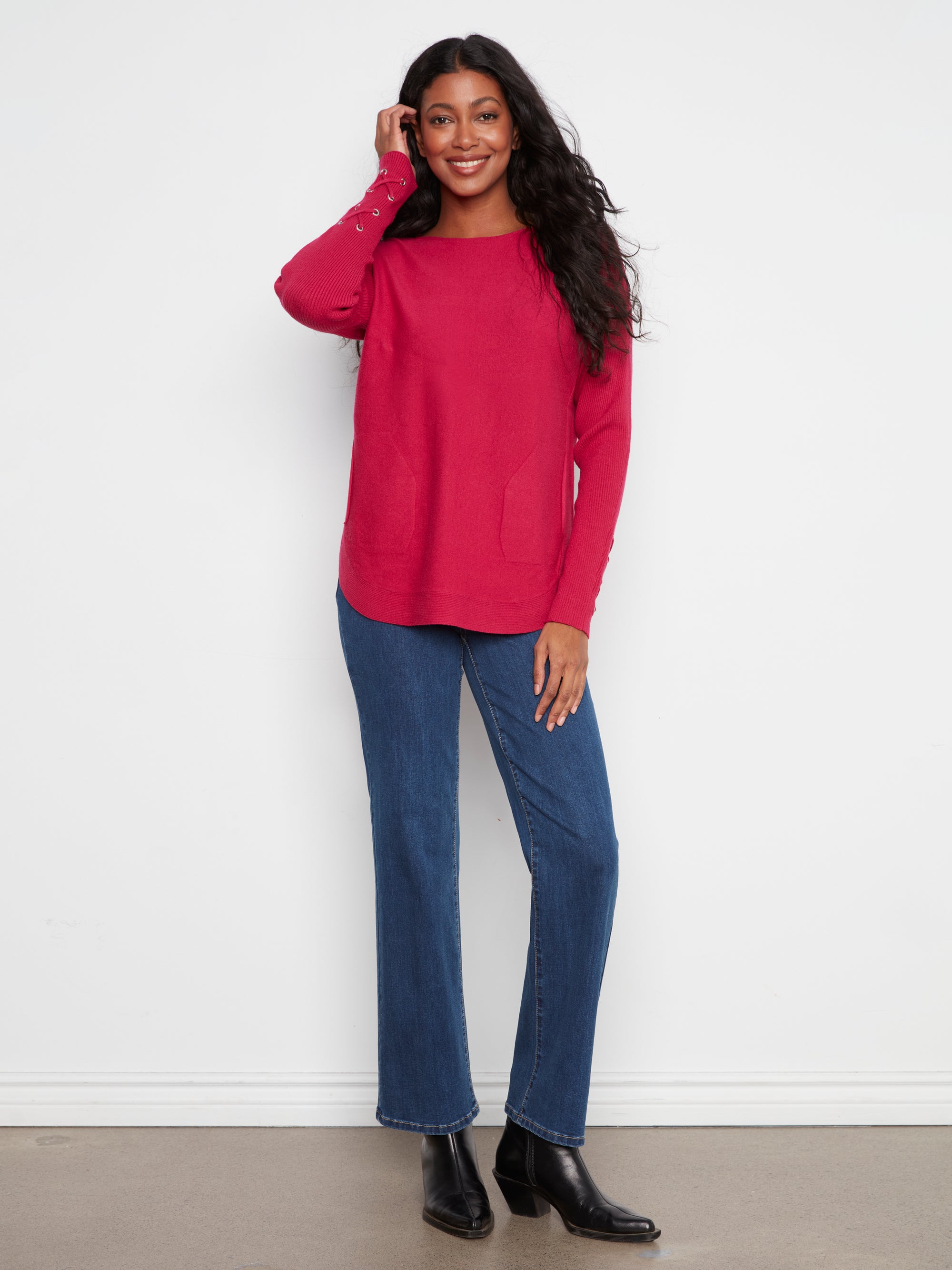 LONG SLEEVE SWEATER | BOAT NECK-Jackets & Sweaters-CHARLIE B-Coriander