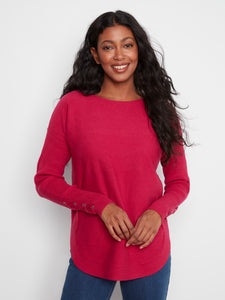 LONG SLEEVE SWEATER | BOAT NECK-Jackets & Sweaters-CHARLIE B-SMALL-CHERRY-Coriander