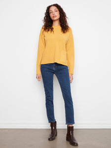 L/S SWEATER | PATCH POCKET SWEATER-Jackets & Sweaters-CHARLIE B-Coriander