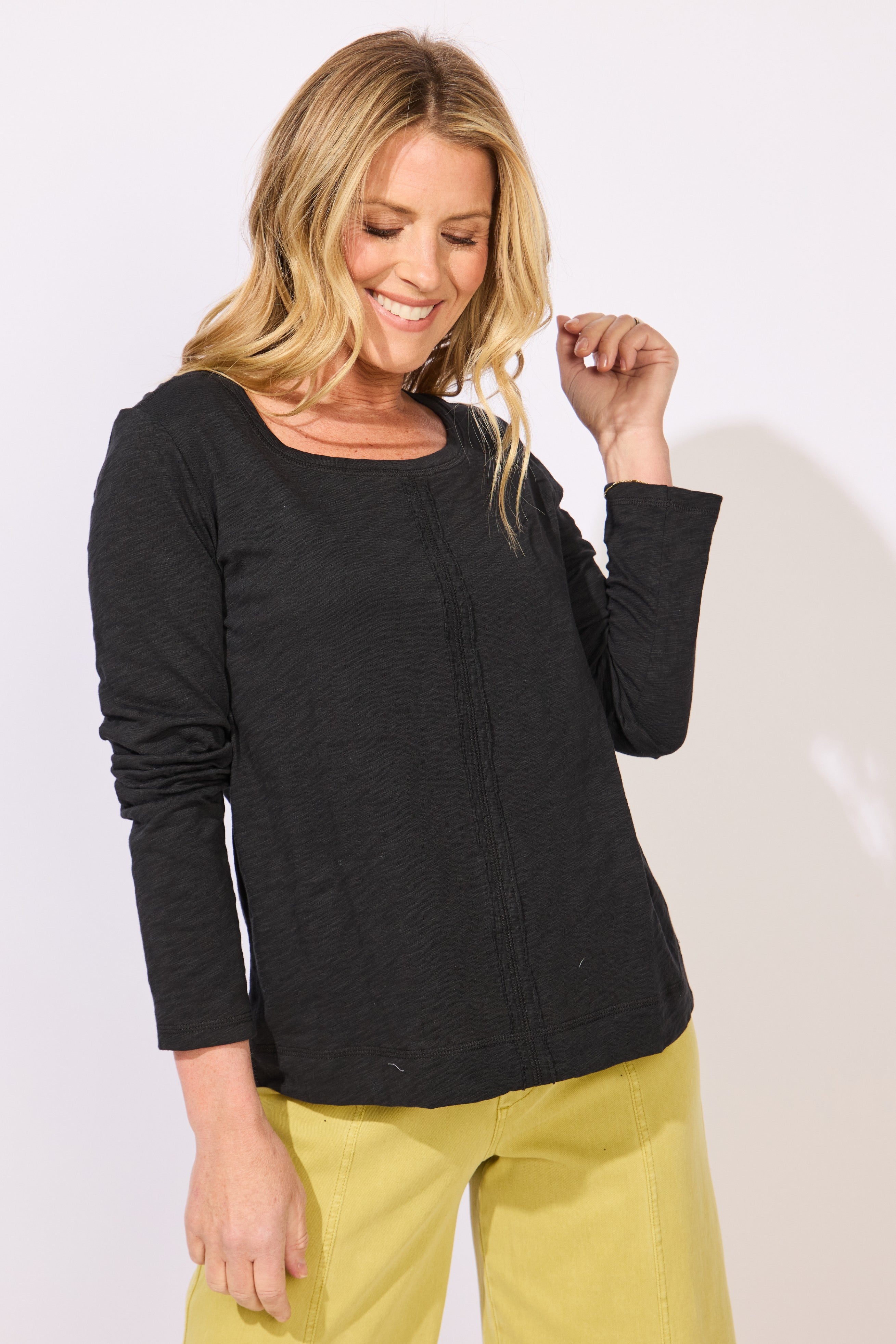 L/S TEE | STAY CENTERED-Tops-ESCAPE-Coriander