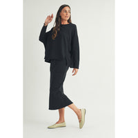 L/S TOP | OVERSIZE DROP SHOULDER-Tops-ELLE GREY-Coriander